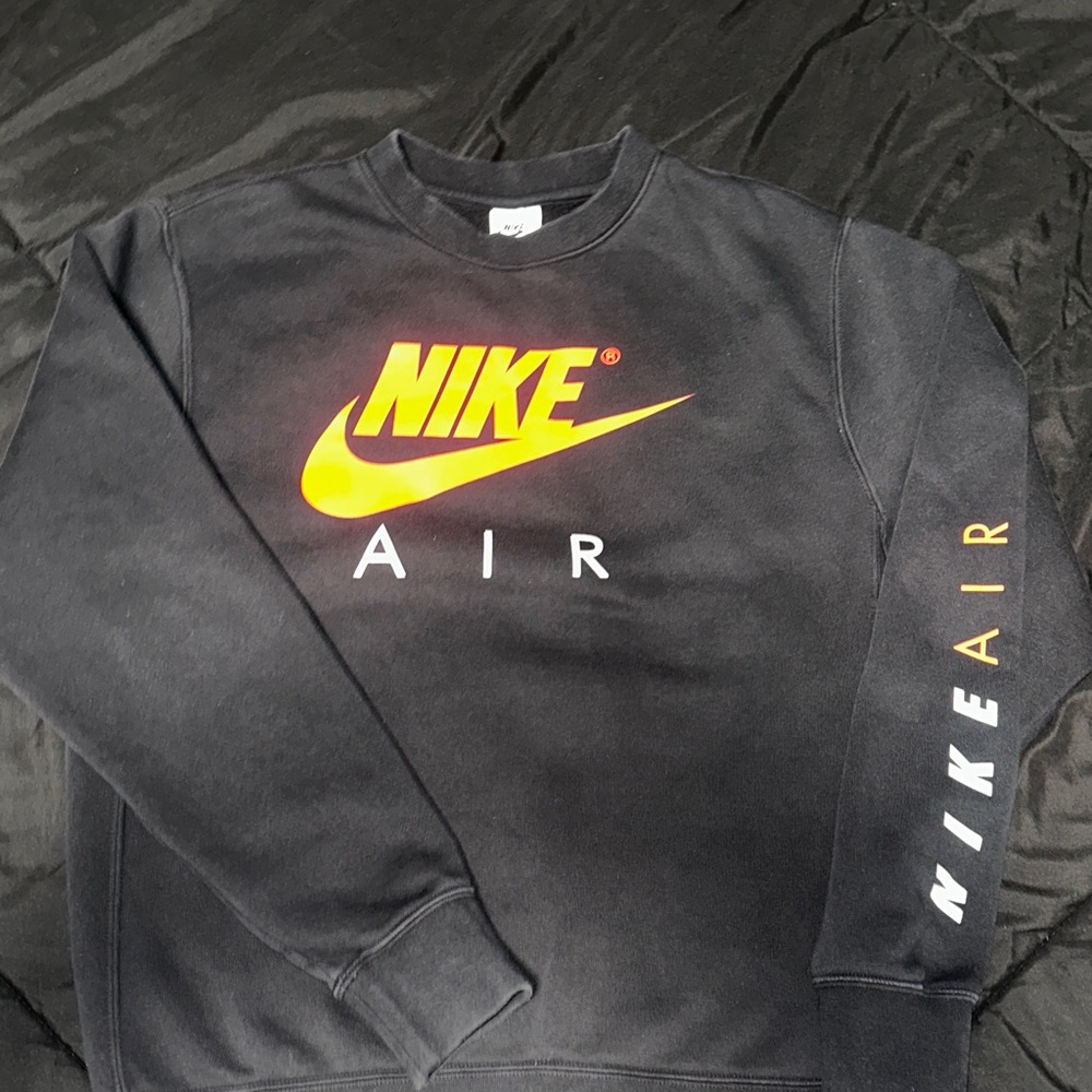 Nike Air Black and Yellow Crewneck Sweater